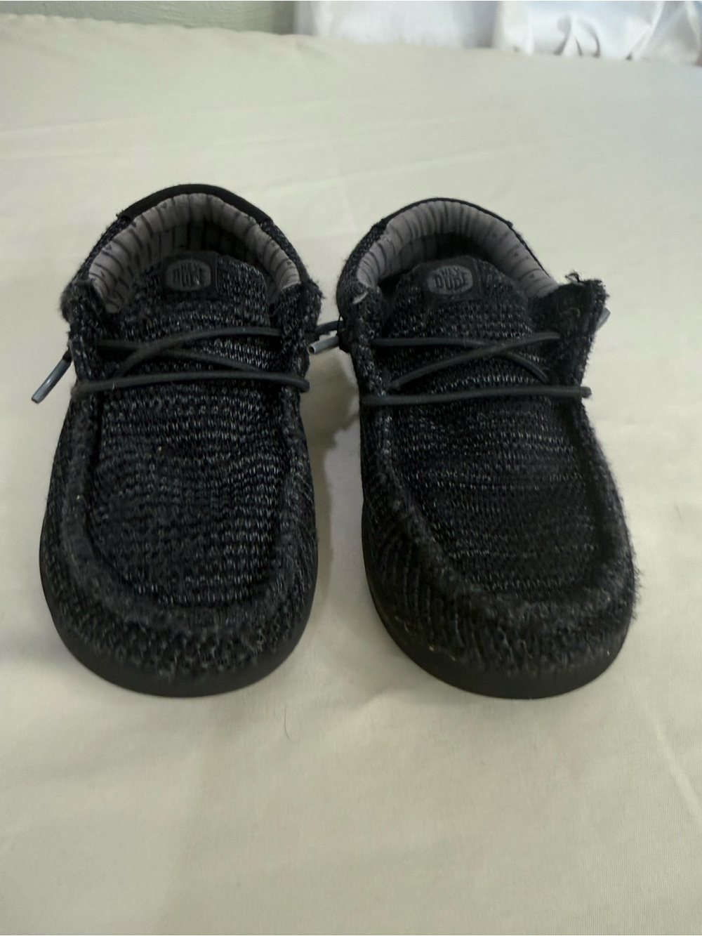 Hey Dude Kids Black Knit Slip-On Shoes Children’s Size 12